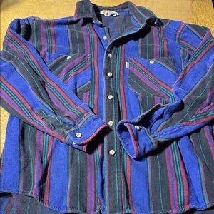 Carhartt Blue and Red Striped Casual Shirt
